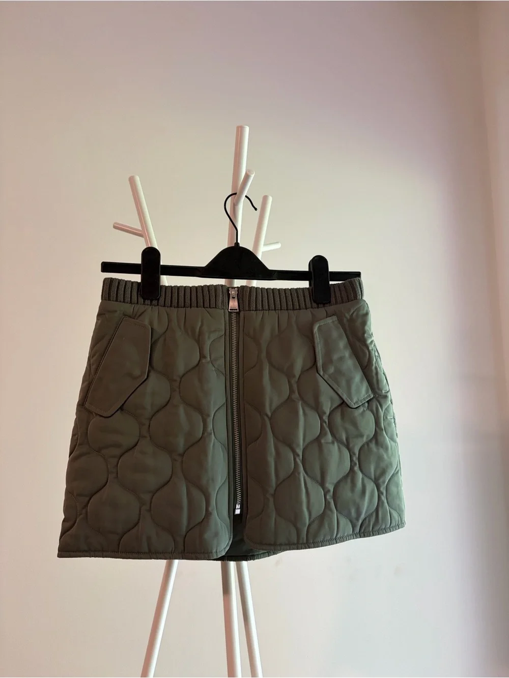 SIMKHAI Ripley Quilted Combo Knit Mini Skirt